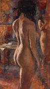 ARR - Peter Kuhfeld (b. 1952), Standing nude, Oil on canvas, Signed lower left, 73 x 43cm (28 3/4 x