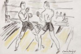 ARR - Dame Laura Knight (1877-1970), Pugilist scenes, Two, pencil and watercolour, Both signed