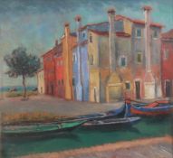 ARR - Vittorio Felisati (1912-2004), Case a Burano, Oil on canvas, Signed and dated lower left, 51