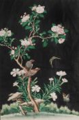 Three Chinese Watercolour Export Paintings, each of rectangular form depicting birds and
