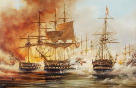 ARR - John Bentham-Dinsdale (1927-2008), The Battle of Navarino Bay, Oil on canvas, Signed lower