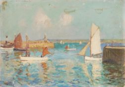 ARR - John Anthony Park (1880-1962), Harbour scenes with sailing boats, A pair, oil on canvasboard,