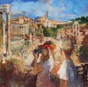 ARR - Peter Kuhfeld (b. 1952), The Forum, Rome, Oil on canvas, Signed lower left, Unframed, 81 x