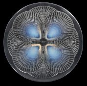 Coquilles No. 3, a Rene Lalique clear and opalescent glass plate, etched mark ?R Lalique France No