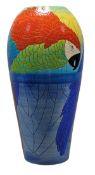 Sally Tuffin for Dennis China Works, a Macaw tall slender ovoid vase, impressed and painted marks,