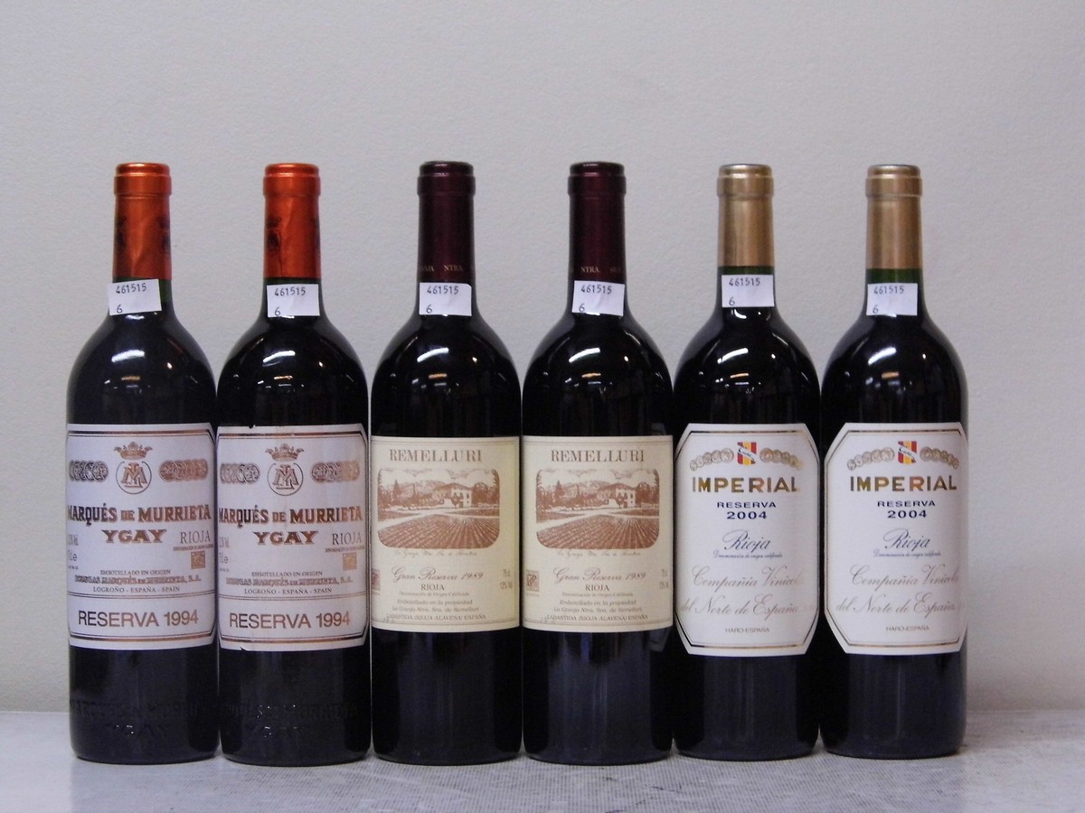 Remelluri Gran Reserva 1989  2 bts  Marques de Murietta Reserva 1994  2 bts  CVNE Imperial Reserva