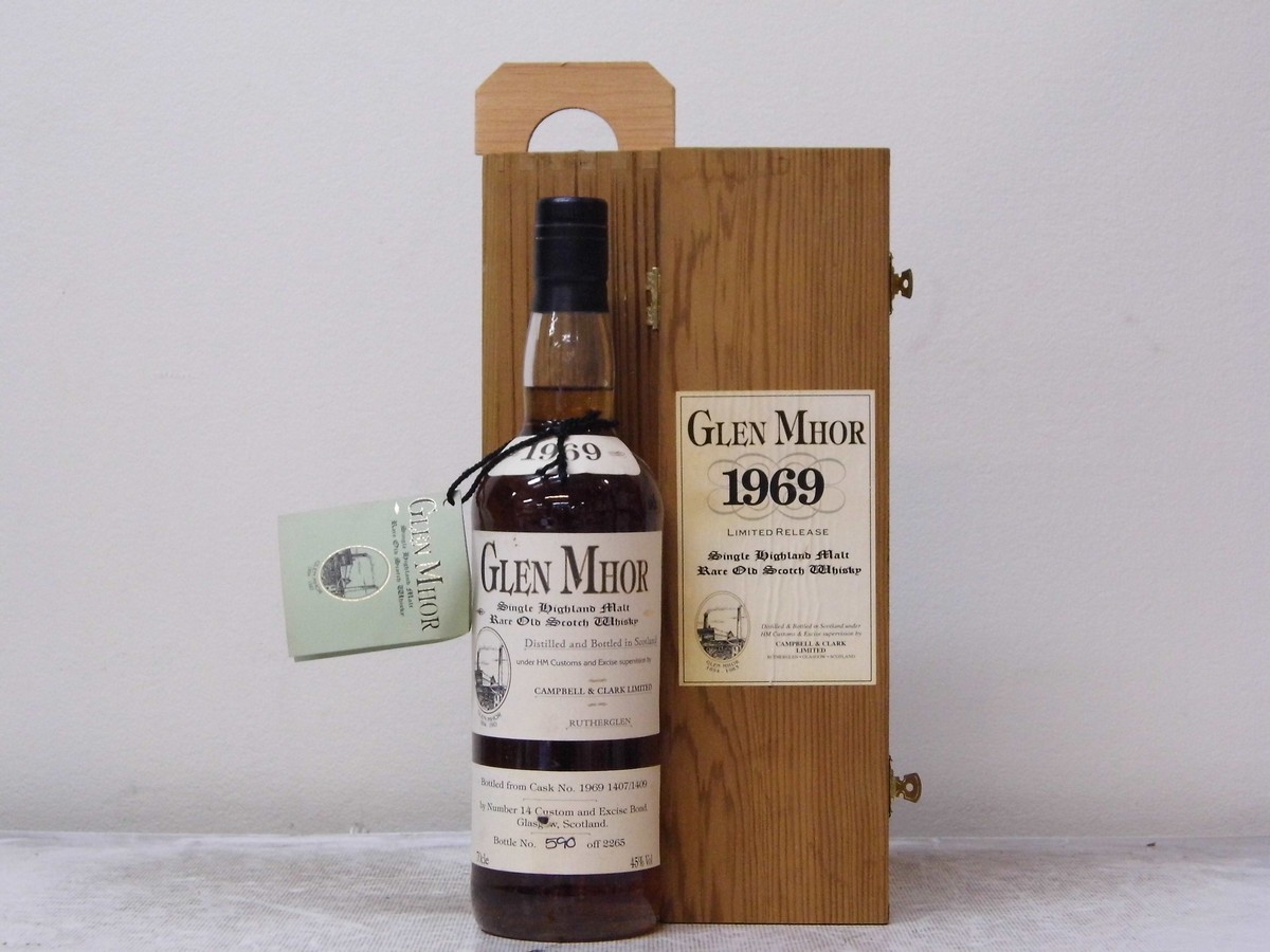 Glen Mhor Higland Malt 1969 Bottle No 590 Cask No. 1969 1407/1409 70cl 45% Vol 1 bt Presentation