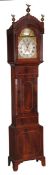 An inlaid mahogany eight-day longcase clock, late 18th century and later, the four pillar rack and