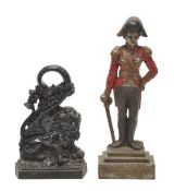 A painted cast iron door porter modelled as the Duke of Wellington, second quarter 19th century,