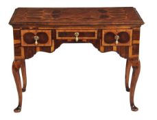 A George III walnut, oyster laburnum and laburnum crossbanded side table,circa 1760, the rectangular