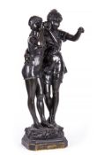 Charles Georges Ferville-Suan (1847-1925), La Decouverte, bronze with brown patina, signed and