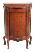 A French parquetry and gilt metal mounted cabinet, early 20th century, of semi-elliptical form, with