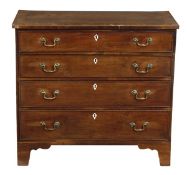 A George III mahogany chest of drawers, circa 1780, the rectangular crossbanded top above four