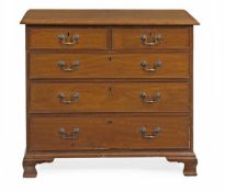 A George III mahogany chest of drawers, circa 1780, with two short and three long graduated