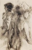ARR - Peter Kuhfeld (b. 1952), Alexa, Charcoal, Signed lower right, 51 x 33cm (20 x 13 in)