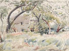 ARR - Claude Flight (1881-1955), Woodland shelter, Watercolour, Signed lower left, 35.5 x 49.5cm (