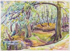 ARR - Claude Flight (1881-1955), Woodland glade, Watercolour , 35 x 48cm (14 x 19in)