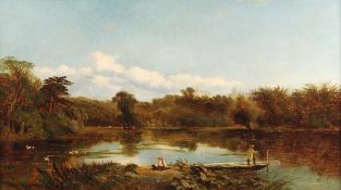 Attributed to Edmund John Niemann (1813-1876), Hatherop Castle, Oil on canvas, 63 x 114cm (24 3/4