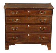 A George III mahogany chest of drawers, circa 1780, the rectangular crossbanded top above four long