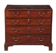 A George III mahogany chest of drawers, circa 1760, the rectangular top with caddy moulded edge