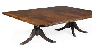 A mahogany pedestal table in Regency style, of recent manufacture, of substantial proportions, the