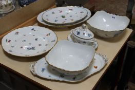 A group of modern Richard Ginori `Perugia` pattern dinner wares, painted with scattered sprays of