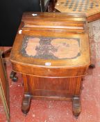 A Victorian walnut and inlaid davenport 53cm wide