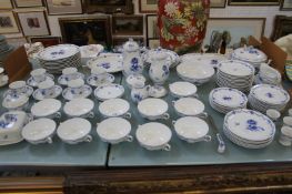 An extensive Furstenberg `Lottine` pattern part dinner/tea service, comprising cups, serving