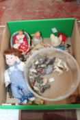 A small quantity of childrens miniature dolls, painted lead animals etc. Best Bid