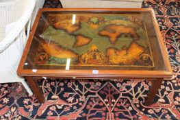 A modern coffee table inset with a map of the world Best Bid