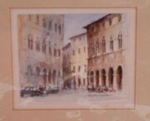 Roy Hammond (20th century) The Square, Tuscany Rochester Two, Watercolours Both signed The larger
