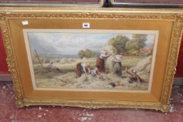 After Miles Birkett Foster (British, 1825-1899) Gathering hay Chromolithograph 34.5 x 60cm Best Bid