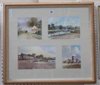 Alan Runagall (20th century) `Norfolk Sketchbook` `Wave Crest` `Faversham Creek` Watercolours Four