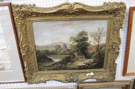 J. Clarke (19th century) A village landscape Oil on canvas Signed and dated lower left 36 x 47 cm