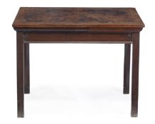 A mahogany rectangular side table, circa 1770 and later, the rectangular top, above a plain frieze