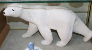 A biscuit porcelain model of a polar bear in the manner of François Pompon (1855-1933);