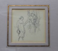 Myles Birket Foster (1825-1899) Study of three girls Pencil, on wove paper 9.5 x 9.5 cm. (3 3/4 x 3