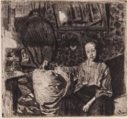 Kathe Kollwitz (1867-1945) Junges Paar (k.83.V) Etching with aquatint Printed by O. Felsing, Belin-