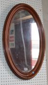 A Victorian style mahogany moulded frame oval mirror 80 x 53cm  Best Bid
