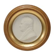 William Wyon, RA , a white plaster relief medallion portrait of Earl Spencer  William Wyon, RA (