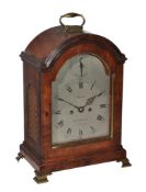 A George III mahogany bracket clock, Martin, London, Late 18th century  A George III mahogany