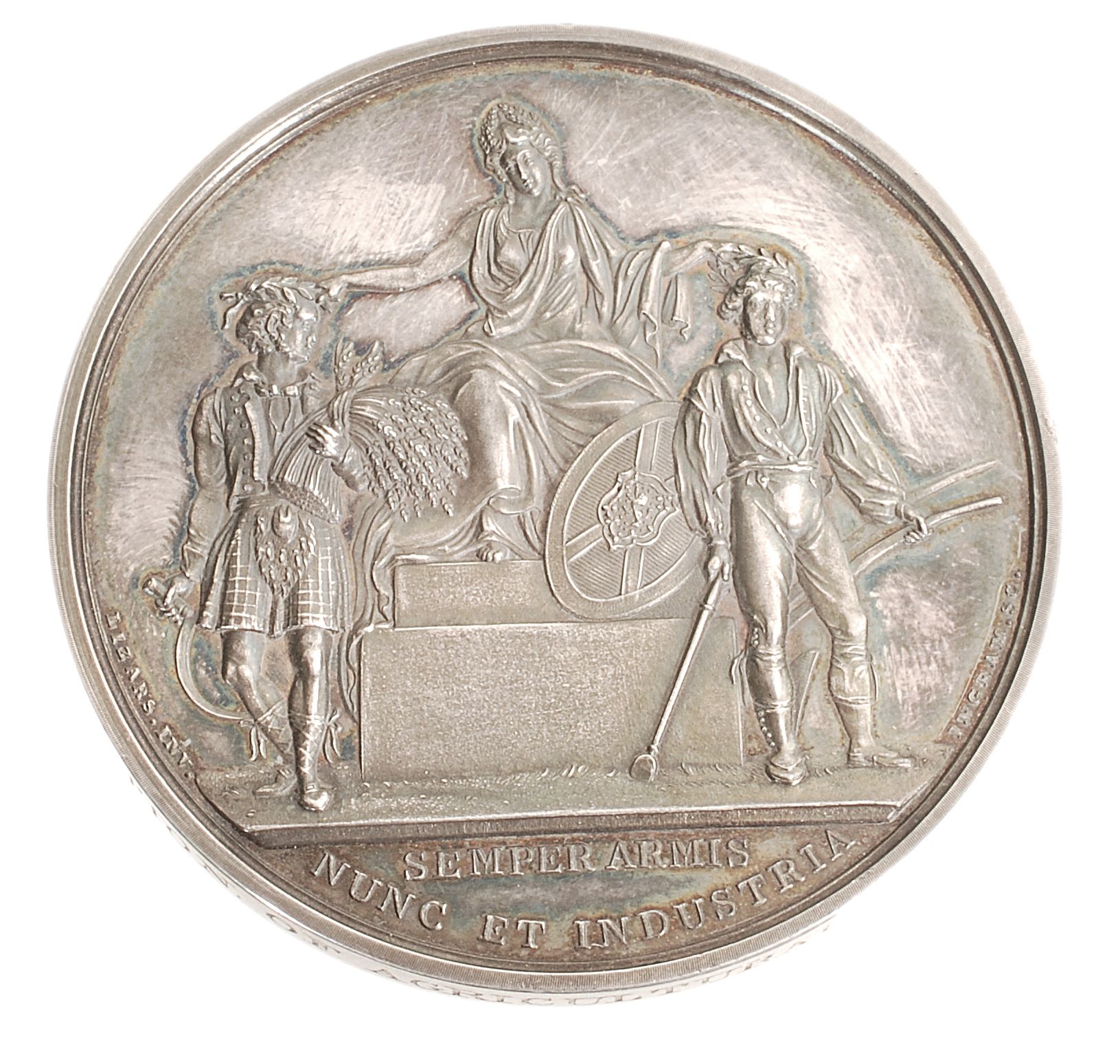 Scotland, Highland Society of Scotland, silver prize medal awarded 1829 to...  Scotland, Highland