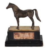 The Mikeno Challenge Trophy, a bronze figure of a standing horse, unsigned  The Mikeno Challenge