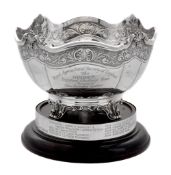 The Godber Perpetual Challenge Bowl, a Britannia standard silver lobed rose...  The Godber Perpetual