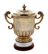 The Bledisloe Veterinary Award, a late Victorian silver gilt twin handled...  The Bledisloe