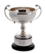 The Perpetual Challenge Cup, a silver twin handled trophy cup by Pinder Bros  The Perpetual