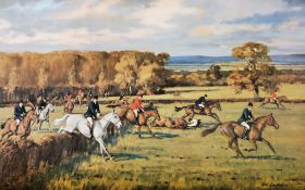 The Wynnstay Collection.- - A group of 8 hunting prints, offset lithographs, after Terence Cuneo,