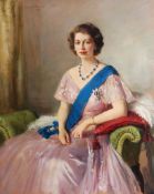 Sir Oswald Birley (1880-1952) - Portrait of HRH Princess Elizabeth Oil on canvas Signed and