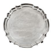 The Mel Valley Perpetual Challenge Trophy, a silver shaped circular salver by J  The Mel Valley