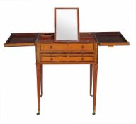 A George III satinwood and marquetry dressing table, circa 1800  A George III satinwood and